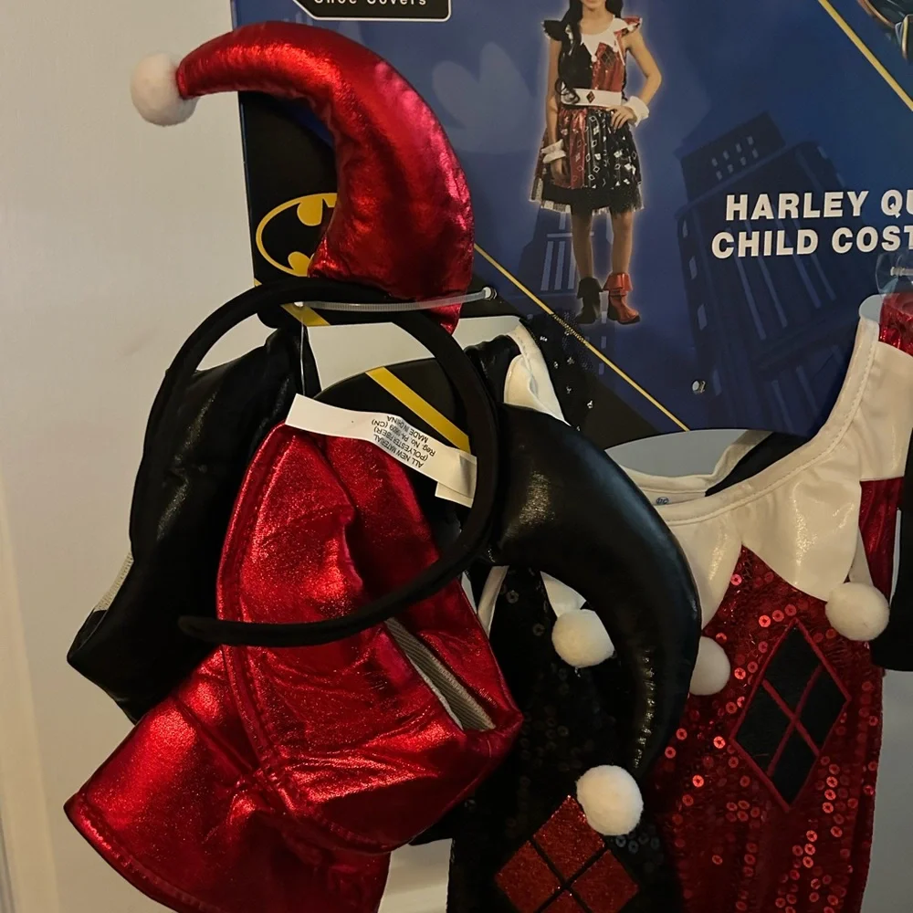 Harlequin‎ Jester Kids Costume - Red, Black, White
